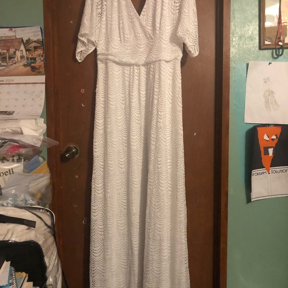 NWT Lily Pultizer Parigi Scalloped She’ll  Lace Maxi Dress XL Resort White - Picture 7 of 9